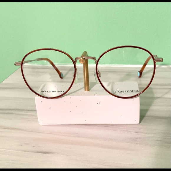 Tommy Hilfiger TH1820 deep burgundy/gold round frames. NEW! 50-20-140 - Picture 1 of 4